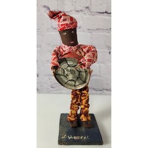Vintage Caribbean St Vincent Folk Art Hand Made Figurine Doll